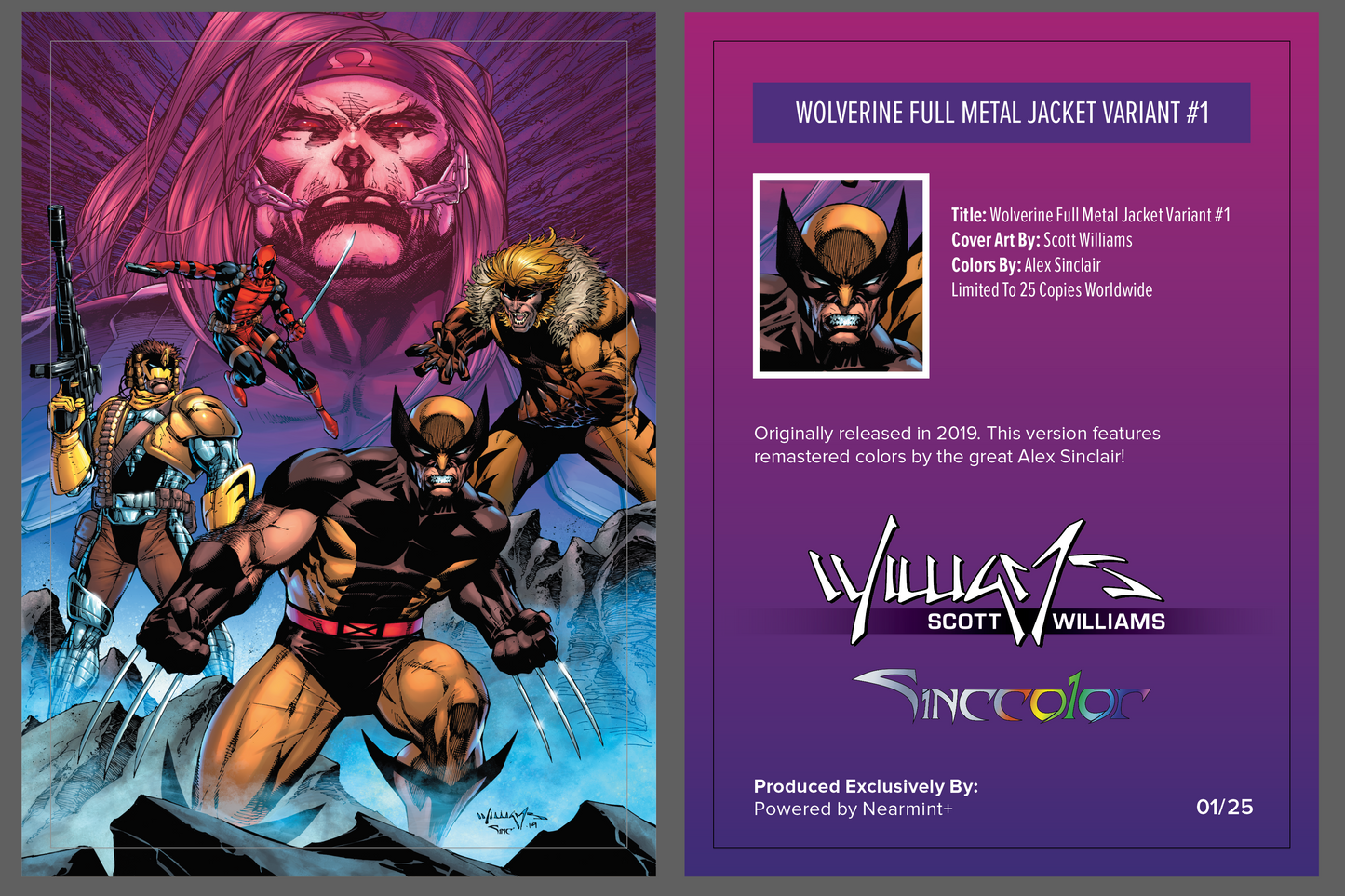 
                  
                    Wolverine Full Metal Jacket Virgin Variant #1 | Signed By Scott Williams & Alex Sinclair
                  
                