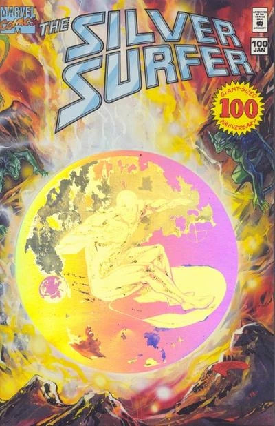 
                  
                    Silver Surfer Newsstand Edition Wraparound Cover issue #100
                  
                